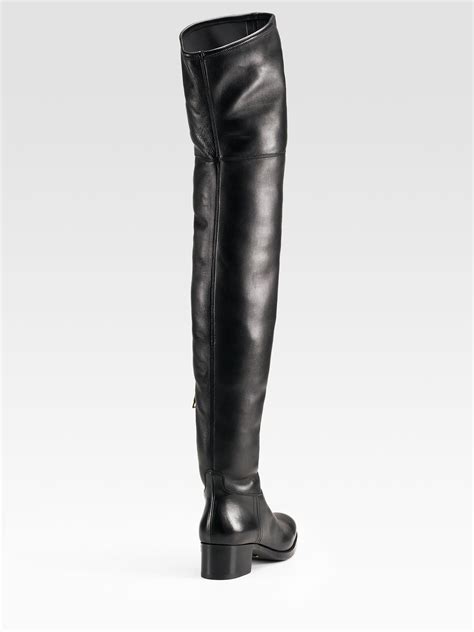 prada woven thigh high boot